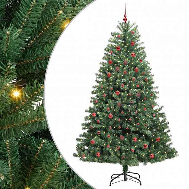 vidaXL Umělý Skládací Vánoční Strom Zelená 210 cm PVC a kov