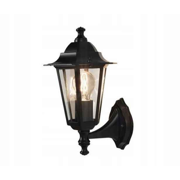 Zahradní nástěnné svítidlo IP33 Lantern černá horní lampa
