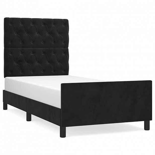 vidaXL Rám postele s čelem černý 80x200 cm samet