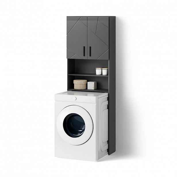 Livinity® SKŘÍŇKA NA PRAČKU Ronco Antracitový vysoký lesk 64 x 190.5 cm