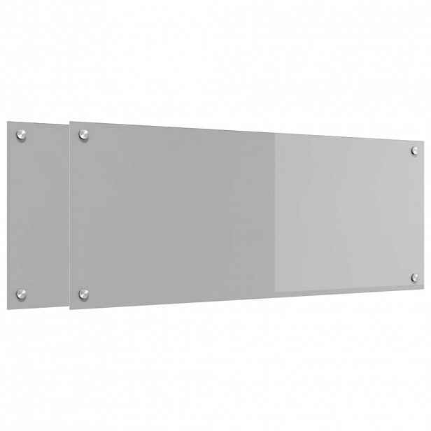 vidaXL Kuchyňský obklad 2 ks Světle šedá 100 x 40 cm tvrzené sklo