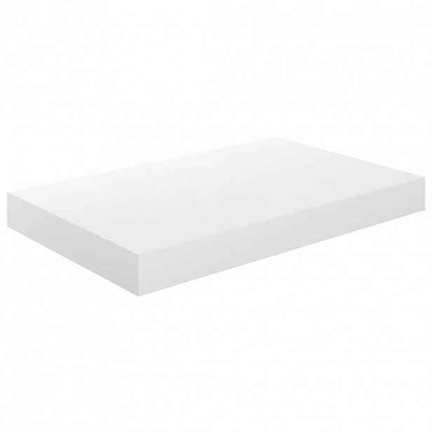 vidaXL Plovoucí nástěnná police bílá vysoký lesk 40 x 23,5 x 3,8 cm MDF