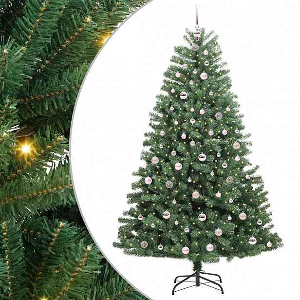 vidaXL Umělý Skládací Vánoční Strom Zelená 210 cm PVC a kov