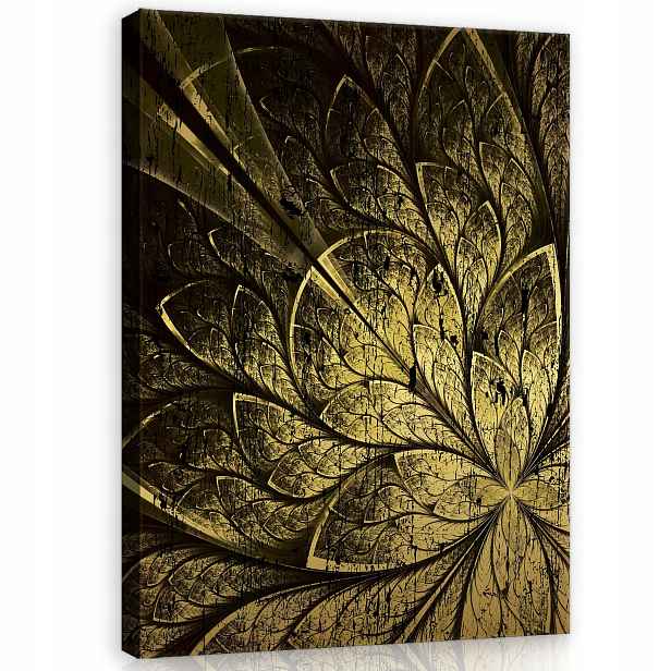 Obraz 60x80 Abstrakce zlato černá metalíza elegance luxus umění