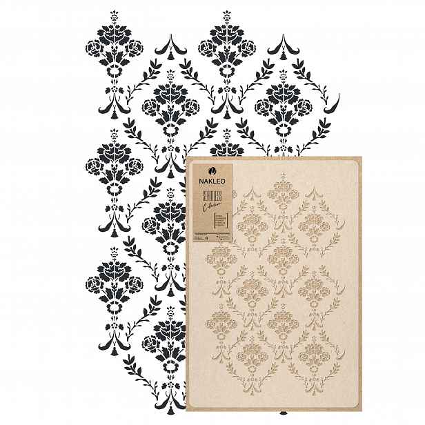 Opakovatelná malířská šablona Opakovaně Použitelný 59x95 cm Tapeta Rose Damask Růže