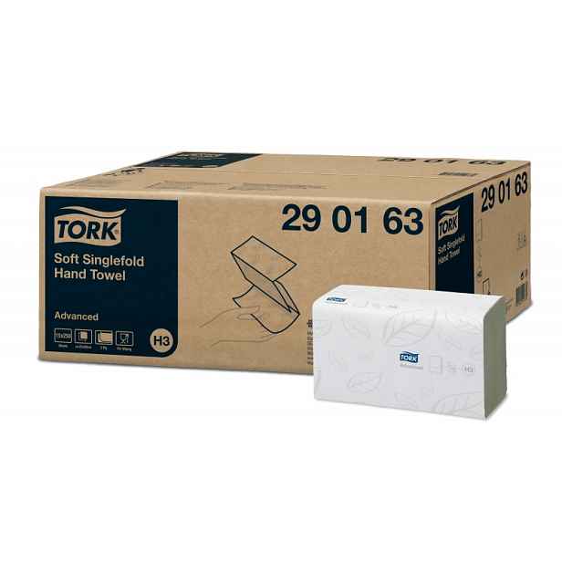 TORK Skládané ručníky ZZ, 2 vrst., bílé 3750ks H3 290163