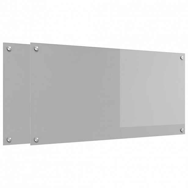 vidaXL Kuchyňský obklad 2 ks Světle šedá 100 x 50 cm tvrzené sklo