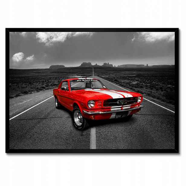 Plakáty v rámu 70x50 Červený Ford Mustang Usa