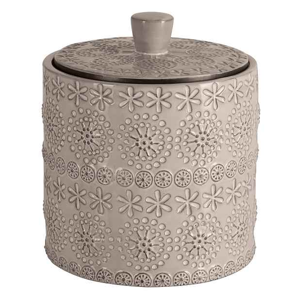 Béžový porcelánový koupelnový organizér na vatové tampony Relief – Spirella