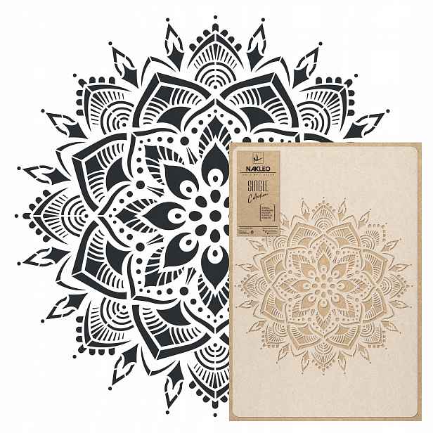 Malířská šablona Mandala L-celý vzor Průměr 57 cm Opakovaně Použitelný Omítka Beton