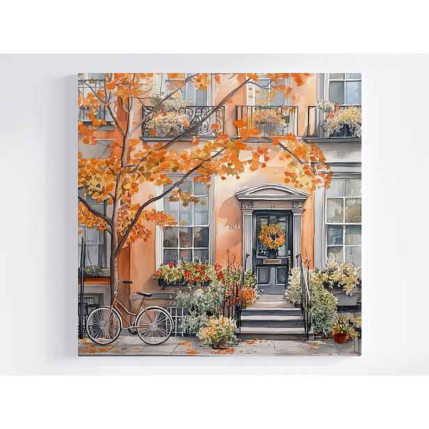 Obraz Na Plátně Canvas Město Ulice Dveře Vchod Podzim 50x50
