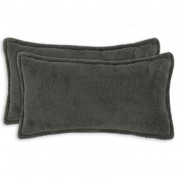 vidaXL Povlak na polštář 2 pcs HOUTEN Tmavě šedá 40 x 70 cm Bouclé