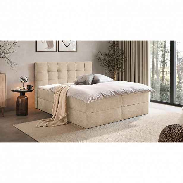 Boxxx AMERICKÁ POSTEL, 180/200 cm, krémová