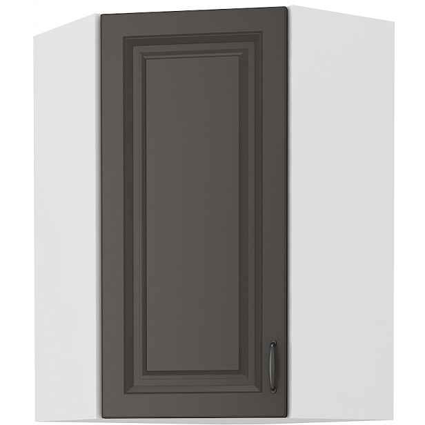 Horní rohová skříňka Stilo 60x60 GN-90 1F (45°) Barva korpusu: Bílá, Barva dvířek: Grafit