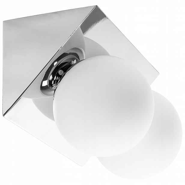 Nástěnná Lampa Nástěnná Kovová Chrom 2x Bílé Stínidlo Do Chodby toolight