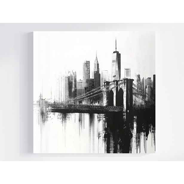 Obraz Na Plátně Plátno Krajina Náčrt New York Manhattan Panorama 50x50