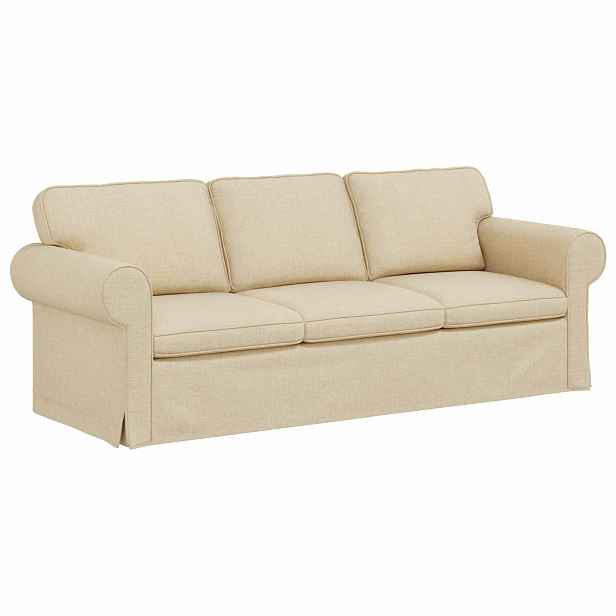 vidaXL Pohovka Krémová 215 x 82 x 80 cm textil