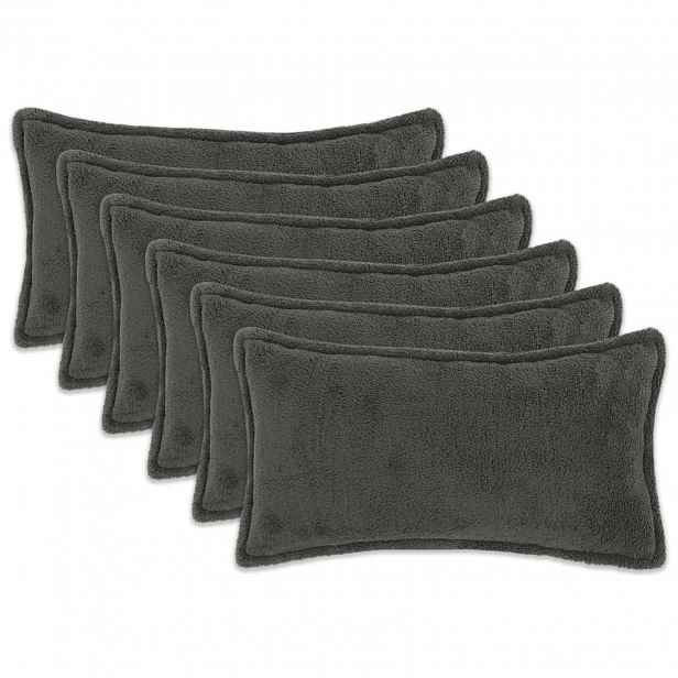 vidaXL Povlak na polštář 6 pcs HOUTEN Tmavě šedá 40 x 70 cm Bouclé