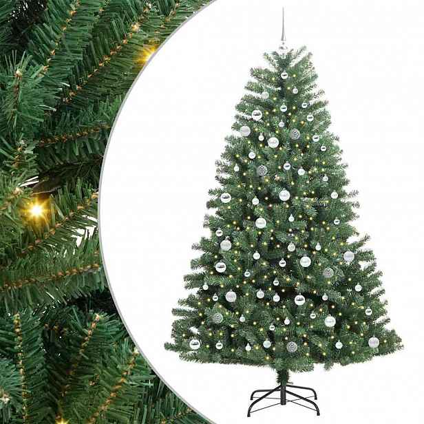 vidaXL Umělý Skládací Vánoční Strom Zelená 210 cm PVC a kov