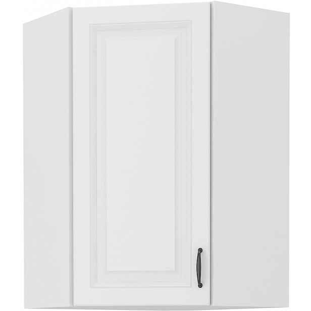 Horní rohová skříňka Stilo 60x60 GN-90 1F (45°) Barva korpusu: Bílá, Barva dvířek: Bílá