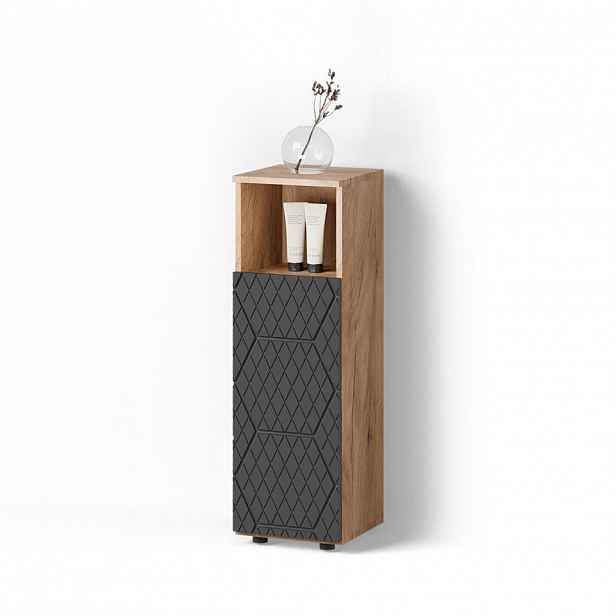 Livinity® MIDI SKŘÍŇKA Ronco Antracit se strukturou včelí plástve 30 x 95 cm