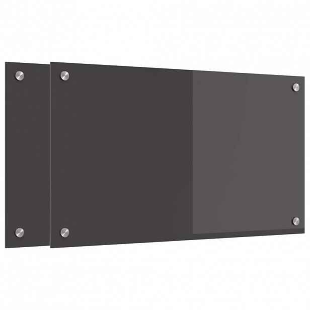 vidaXL Kuchyňský obklad 2 ks Tmavě šedá 70 x 40 cm tvrzené sklo