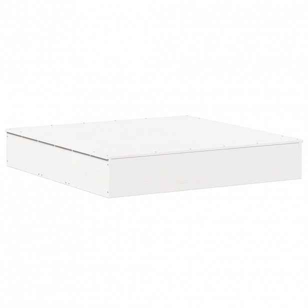 vidaXL Pískoviště s víkem bílé 111x111x19,5 cm masivní borové dřevo