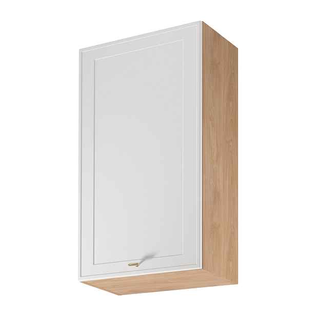 Vysoká horní kuchyňská skříňka SALERNO - šířka 60 cm, dub / bílá, levé provedení
