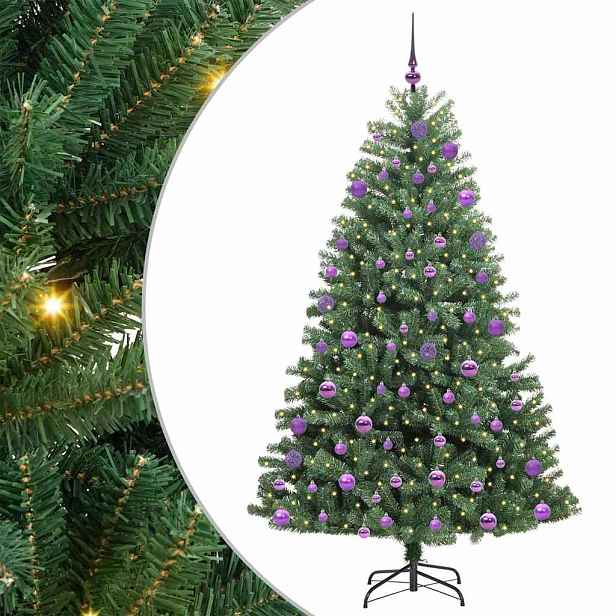 vidaXL Umělý Skládací Vánoční Strom Zelená 210 cm PVC a kov