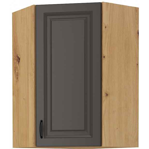 Horní rohová skříňka Stilo 60x60 GN-90 1F (45°) Barva korpusu: Dub artisan, Barva dvířek: Grafit