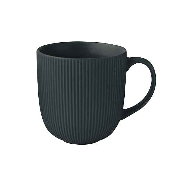 Keramický hrnek 510ml KITCHISIMO žebrovaný tmavě zelený