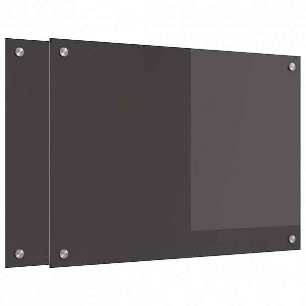 vidaXL Kuchyňský obklad 2 ks Tmavě šedá 70 x 50 cm tvrzené sklo