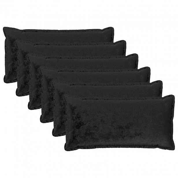 vidaXL Povlak na polštář 6 pcs HOUTEN Černá 40 x 70 cm Flanel