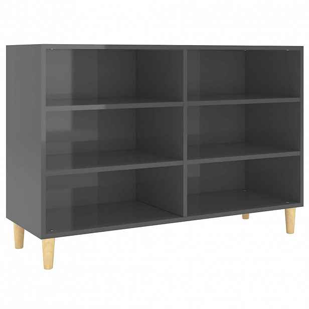vidaXL Příborník šedý s vysokým leskem 103,5x35x70 cm kompozitní dřevo