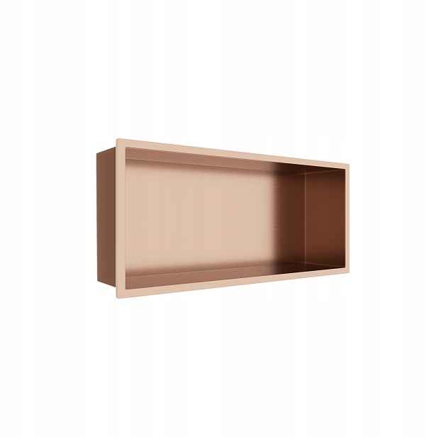 Wall-box Copper Výklenová police Nerezová Ocel, 45x20x10 cm, měděná
