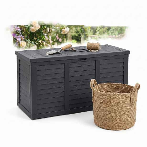 Zahradní Kufříkový Box S Úložným Prostorem Na Polštáře Černý 120X53X58 CM 360 L