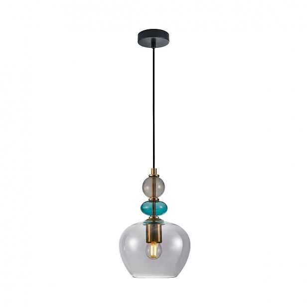 Závěsná stropní lampa Stropní Svítidlo Lustr E27 Zlatá Ocelové Sklo Busco Italux