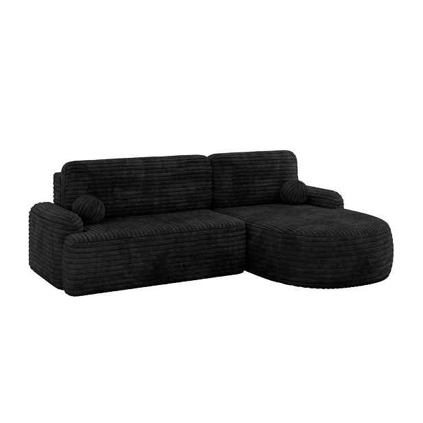 ALTDECOR ROHOVÁ SEDAČKA s funkcí spaní a úložným prostorem LIRA-L - 264x172x89 černá