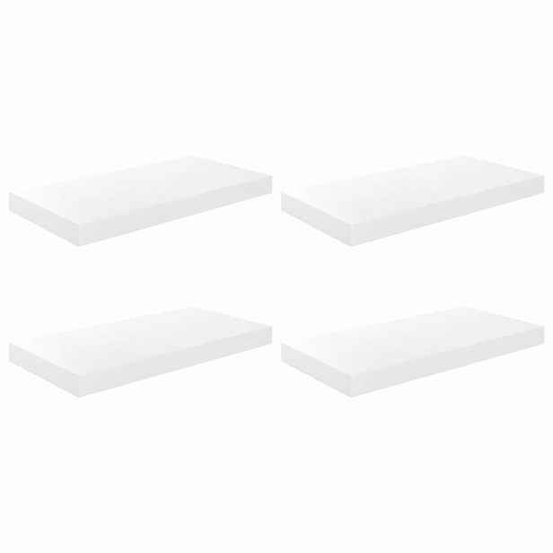 vidaXL Plovoucí nástěnné police 4 ks bílé vysoký lesk 50x23,5x3,8 cm MDF