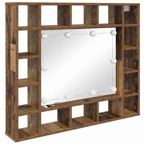 vidaXL Zrcadlová skříň Staré dřevo 91 x 15 x 76,5 cm Kompozitní dřevo