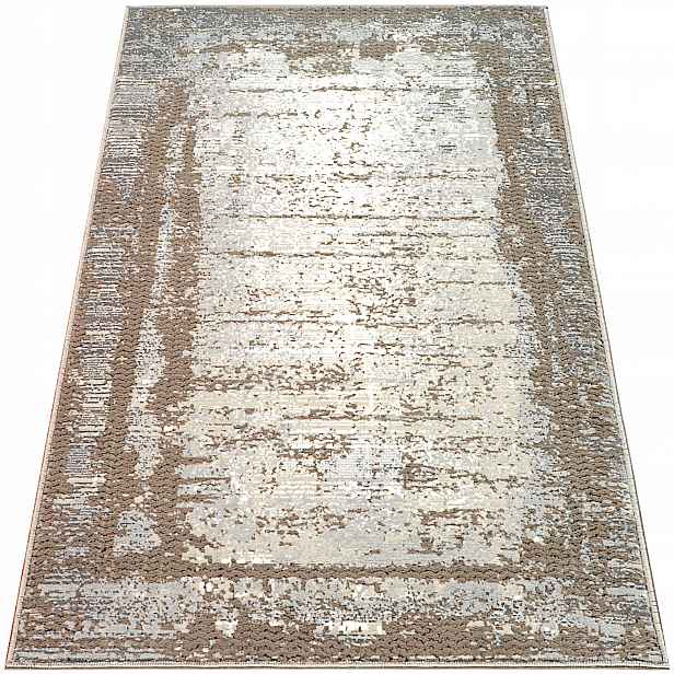 Koberec Do Obývacího Pokoje Velký Šedý Béžový 160x220 CM Moderní Hnědý Do Pokoje