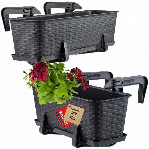 Květináč Balkonový Truhlík Držáky 40+60 cm 2 ks
