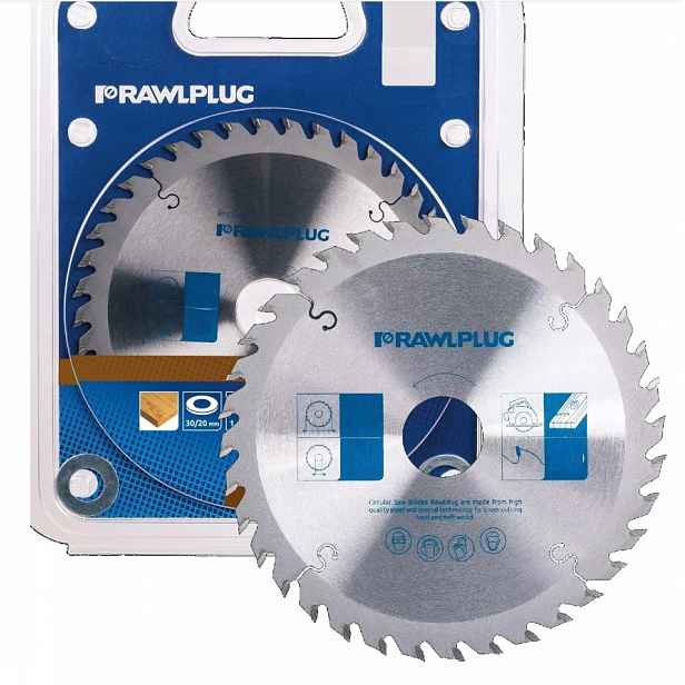 Rawlplug Kotoučová pila na dřevo 200 mm 40Z zubů 30/20/16 otw