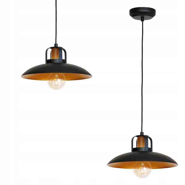 Závěsná lampa Milagro Felix Černá Zlatá E27 Led žárovka 7 W E27 Teplá