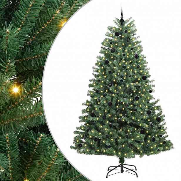 vidaXL Umělý Skládací Vánoční Strom Zelená 240 cm PVC a kov