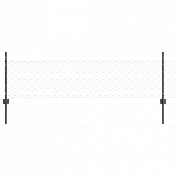 vidaXL Hexagonální plot s podpěrou 50 x 0,5 m Ocel potažená PVC Šedá