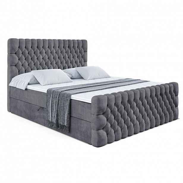 ALTDECOR AMERICKÁ postel SERENE-Z – 200 x 200 – H3 – tmavě šedá