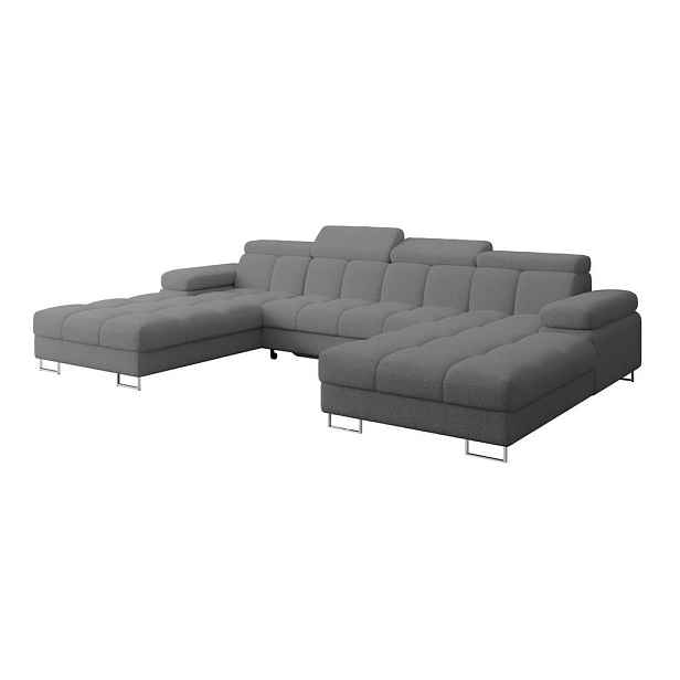 ALTDECOR SEDACÍ SOUPRAVA s funkcí spaní a úložným prostorem COMA U2 345x203x79 šedá buklé