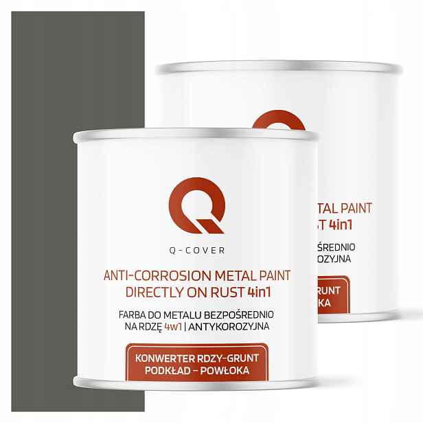 Barva Přímo na rez Metal Aluminium Ocel 2,5L 4v1 Polomatná Šedá Zelená