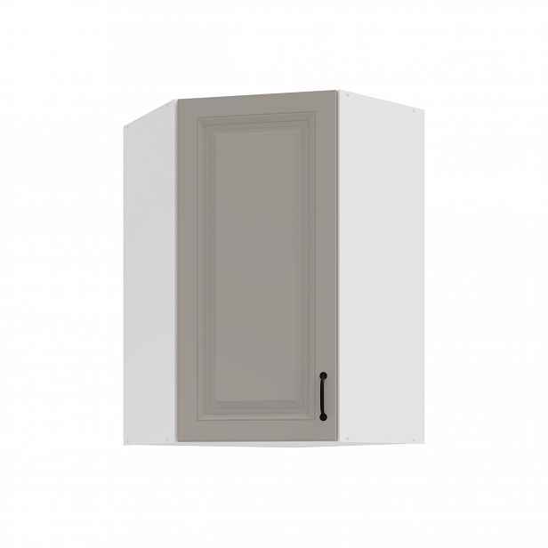 Horní rohová skříňka Stilo 60x60 GN-90 1F (45°) Barva korpusu: Bílá, Barva dvířek: Clay Grey